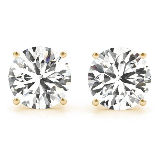 Lab-Created Double Gallery 4 Prong  Diamond Stud Earrings