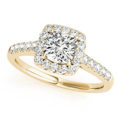 Cushion Cut Veronica Lab-Created Diamond Single Row Halo Engagement Ring (1.35 ct. tw.)