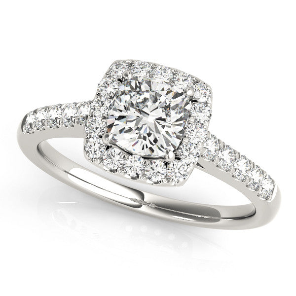 Cushion Cut Veronica Lab-Created Diamond Single Row Halo Engagement Ring (1.35 ct. tw.)