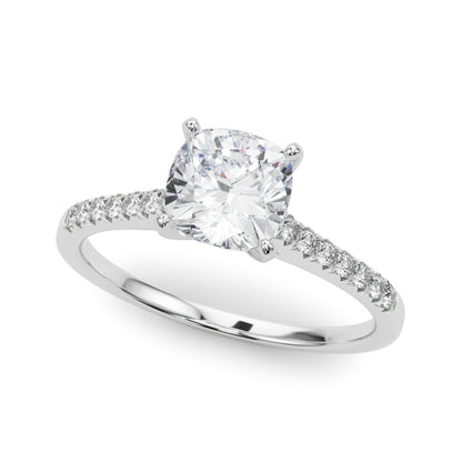 Cushion Cut Lab-Created Diamond Single Row Engagement Ring (1.10 ct. tw.)