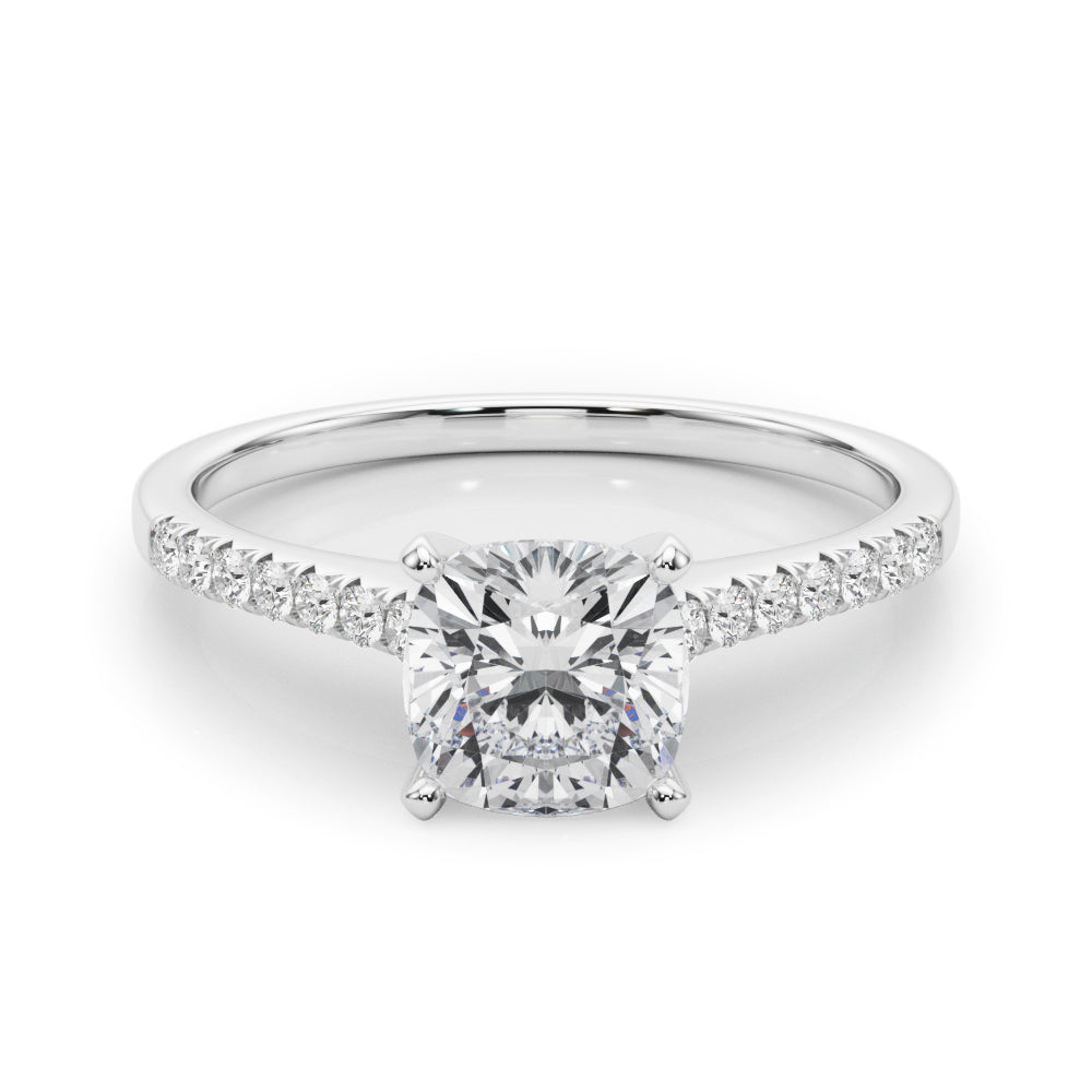 Cushion Cut Lab-Created Diamond Single Row Engagement Ring (1.10 ct. tw.)