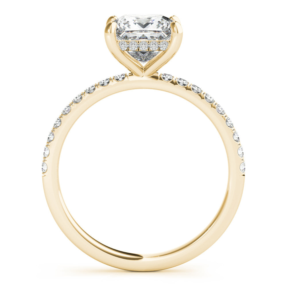 Princess Cut Emery Lab-Created Diamond Single Row Hidden Halo Engagement Ring (1.28 ct. tw.)