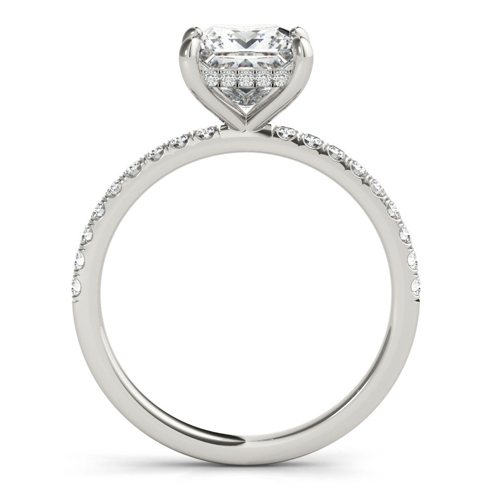 Princess Cut Emery Lab-Created Diamond Single Row Hidden Halo Engagement Ring (1.28 ct. tw.)