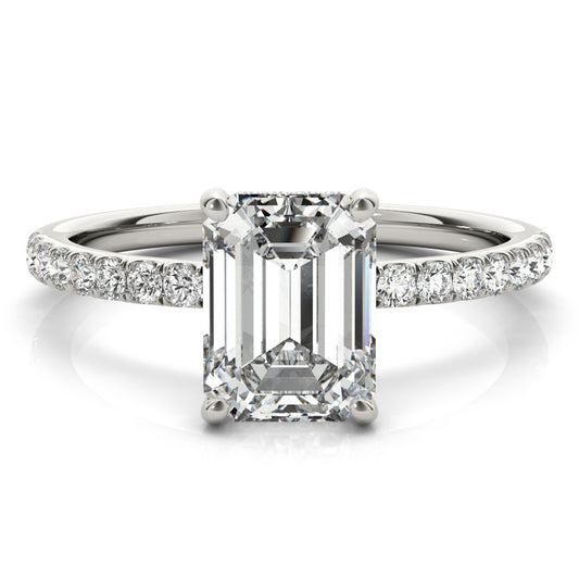 Emery Lab-Created Diamond Single Row Hidden Halo Engagement Ring (1.27 ct.)