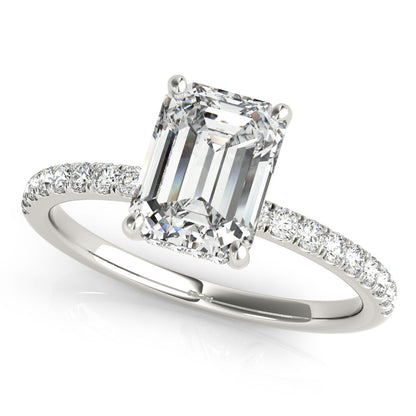 Emery Lab-Created Diamond Single Row Hidden Halo Engagement Ring (1.27 ct.)