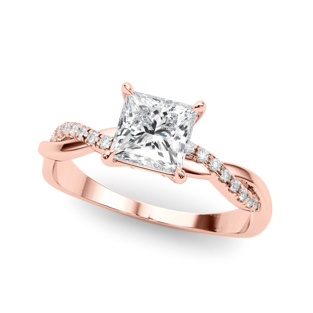 Princess Cut Lab-Created Diamond Twisted Single Row Engagement Ring (1.10 ct. tw.)