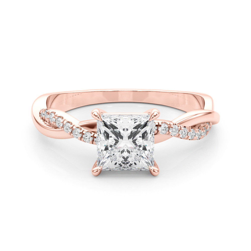 Princess Cut Lab-Created Diamond Twisted Single Row Engagement Ring (1.10 ct. tw.)