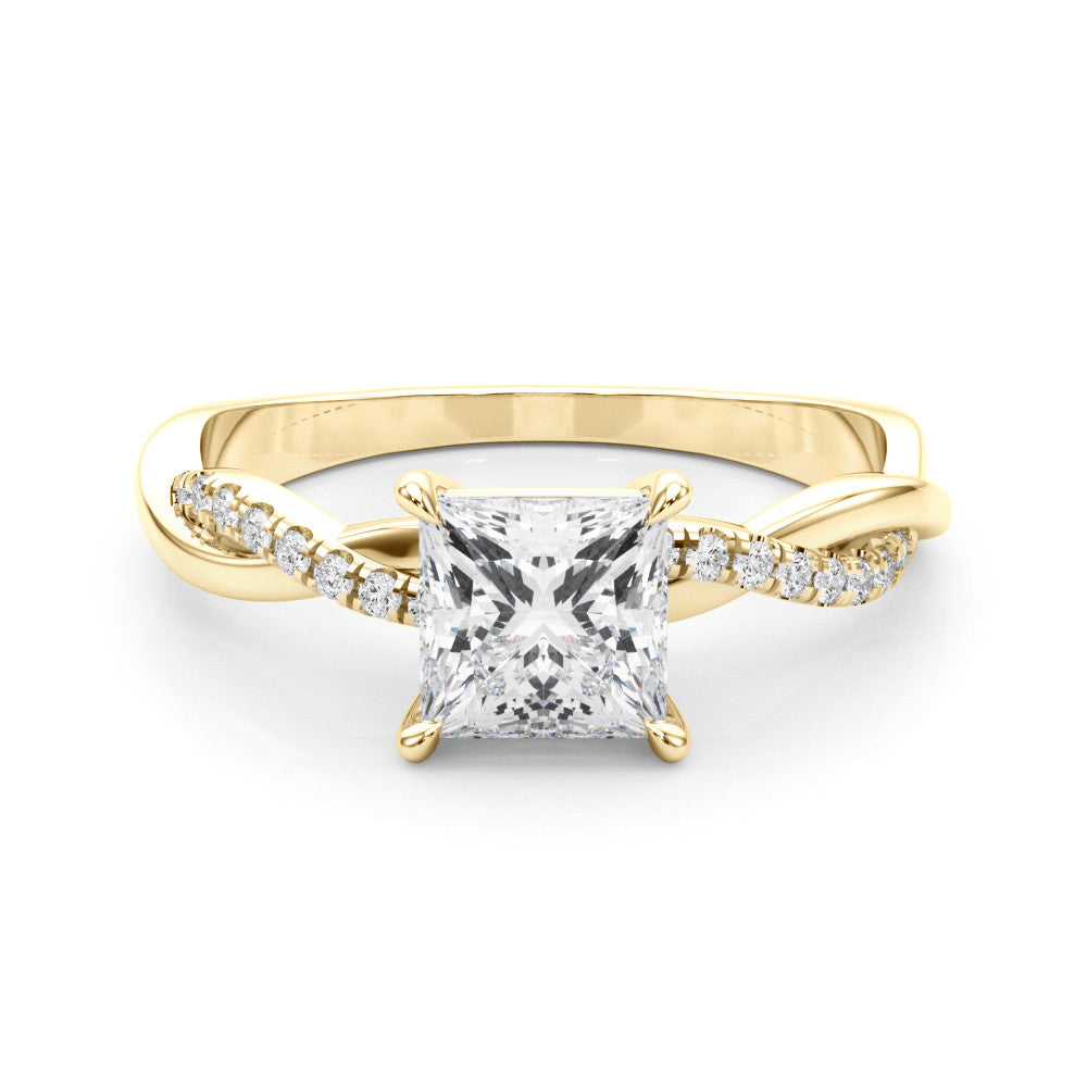 Princess Cut Lab-Created Diamond Twisted Single Row Engagement Ring (1.10 ct. tw.)