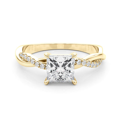 Princess Cut Lab-Created Diamond Twisted Single Row Engagement Ring (1.10 ct. tw.)