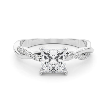 Princess Cut Lab-Created Diamond Twisted Single Row Engagement Ring (1.10 ct. tw.)