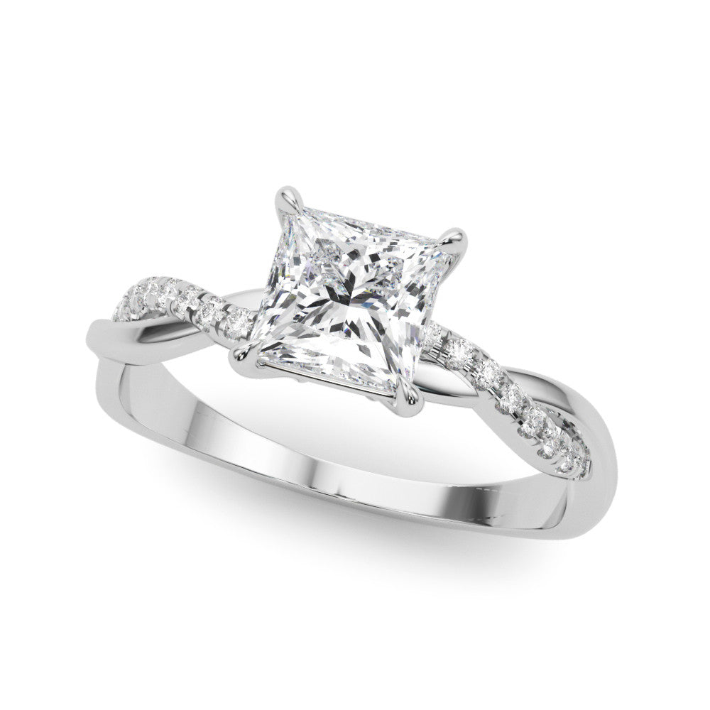 Princess Cut Lab-Created Diamond Twisted Single Row Engagement Ring (1.10 ct. tw.)