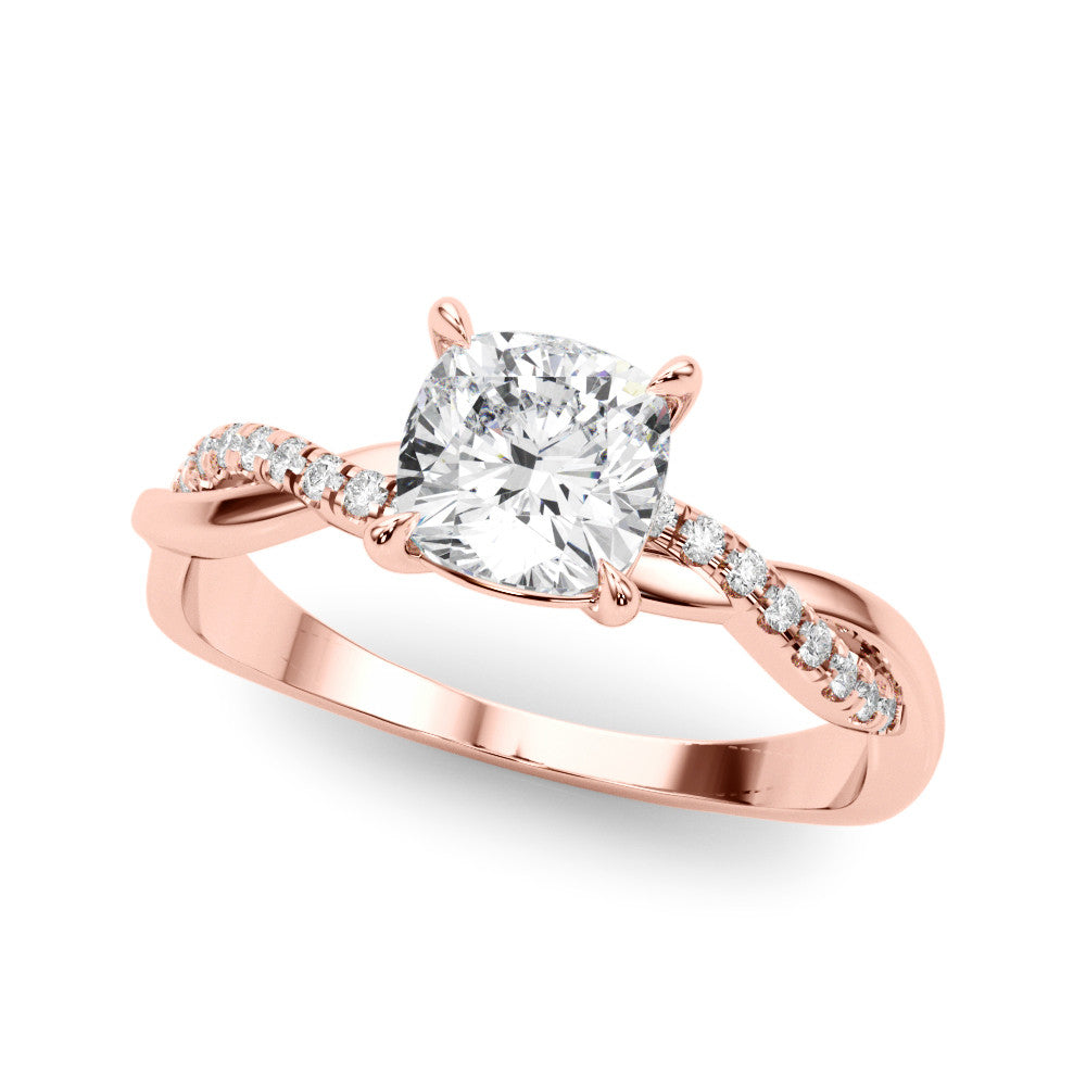 Cushion Cut Lab-Created Diamond Single Row Engagement twisted style Ring (1.10 ct. tw.)