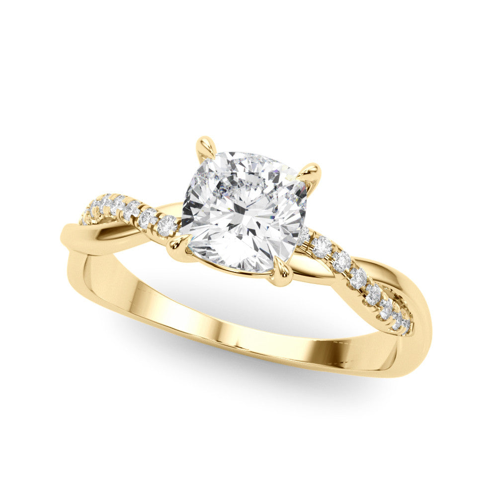 Cushion Cut Lab-Created Diamond Single Row Engagement twisted style Ring (1.10 ct. tw.)