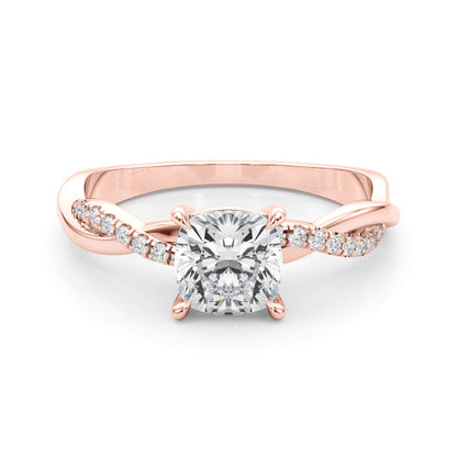 Cushion Cut Lab-Created Diamond Single Row Engagement twisted style Ring (1.10 ct. tw.)