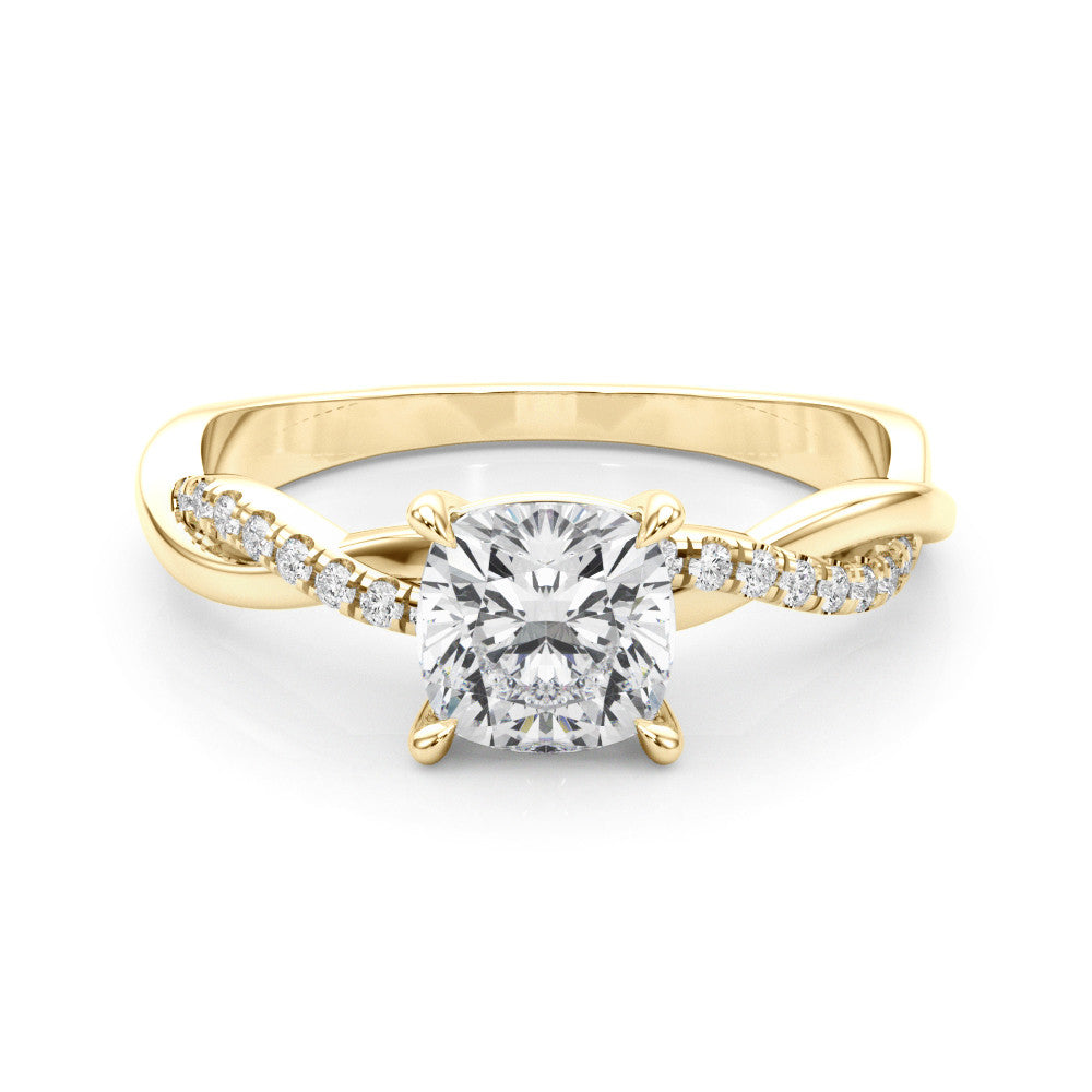 Cushion Cut Lab-Created Diamond Single Row Engagement twisted style Ring (1.10 ct. tw.)