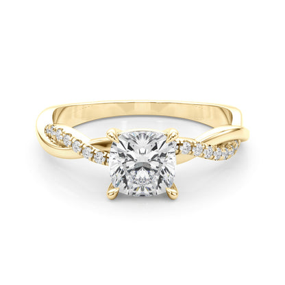 Cushion Cut Lab-Created Diamond Single Row Engagement twisted style Ring (1.10 ct. tw.)