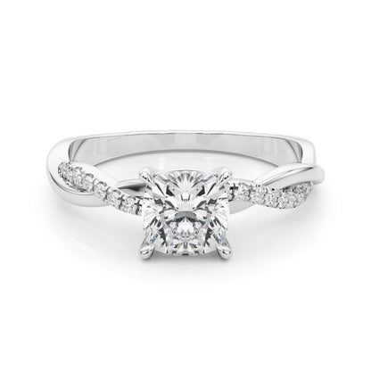 Cushion Cut Lab-Created Diamond Single Row Engagement twisted style Ring (1.10 ct. tw.)