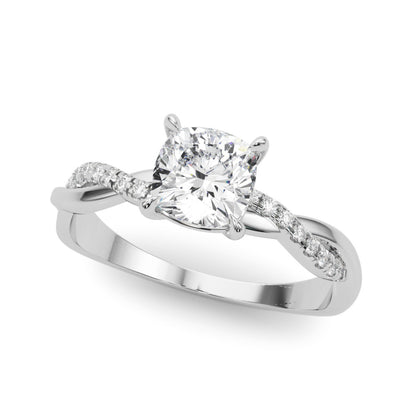 Cushion Cut Lab-Created Diamond Single Row Engagement twisted style Ring (1.10 ct. tw.)