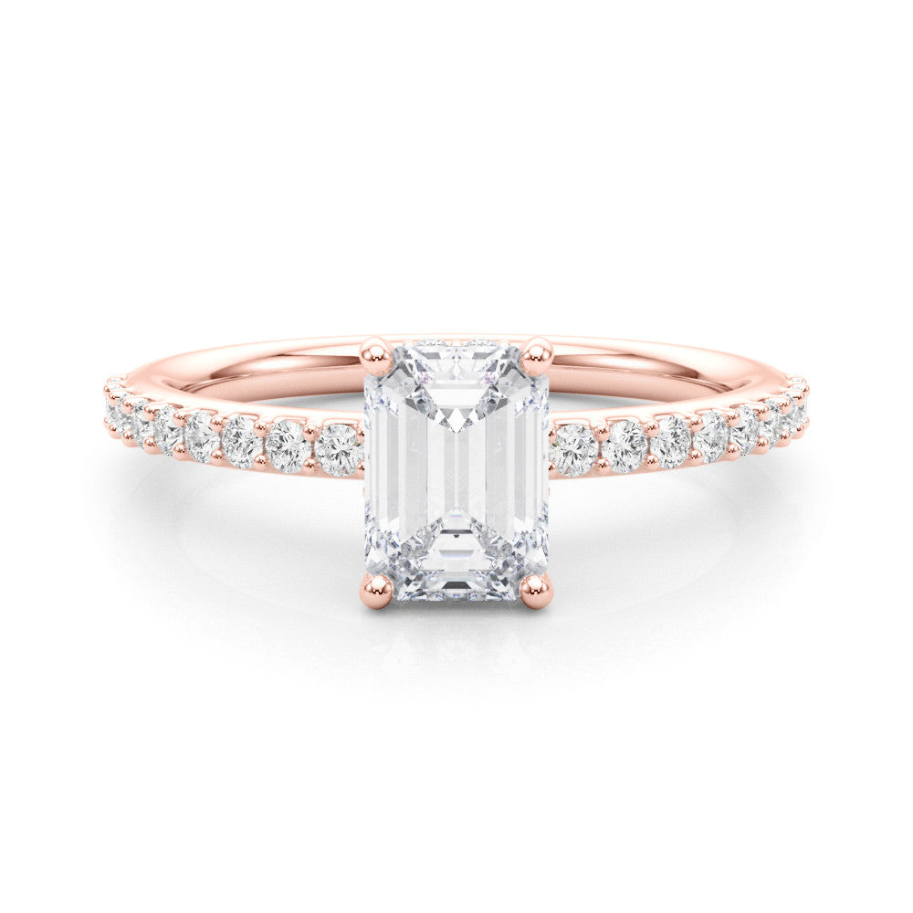 Vera Lab-Created Diamond Single Row Hidden Halo Engagement Ring (1.33 ct.)