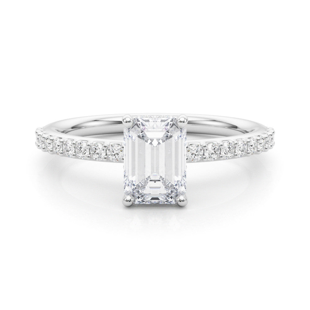 Vera Lab-Created Diamond Single Row Hidden Halo Engagement Ring (1.33 ct.)