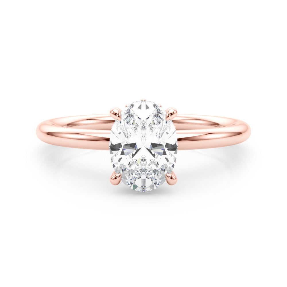 Emery - Oval Cut Lab-Created Diamond Hidden Halo Solitaire Engagement Ring (1.05 ct. tw.)