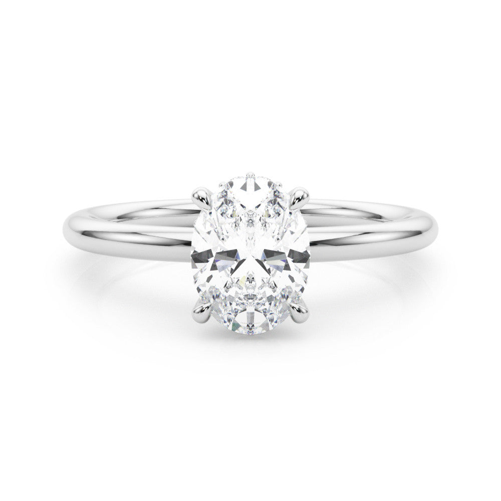 Emery - Oval Cut Lab-Created Diamond Hidden Halo Solitaire Engagement Ring (1.05 ct. tw.)