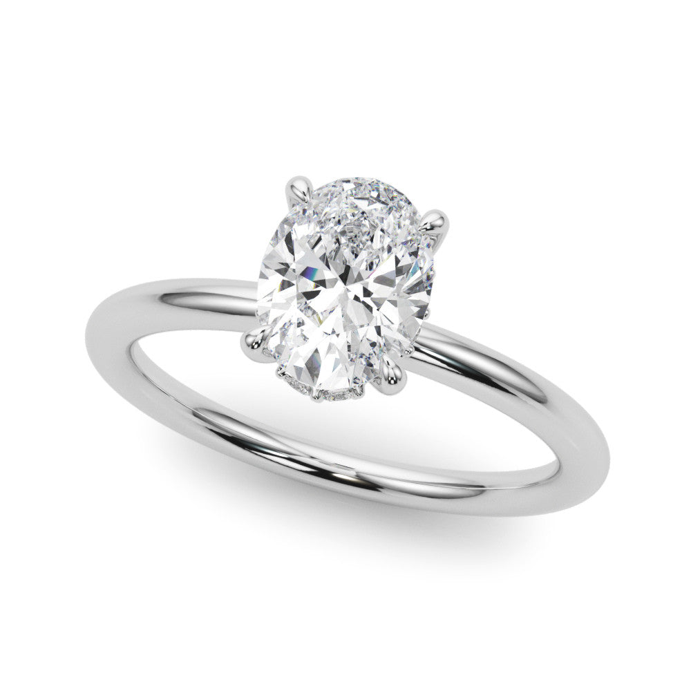 Emery - Oval Cut Lab-Created Diamond Hidden Halo Solitaire Engagement Ring (1.05 ct. tw.)