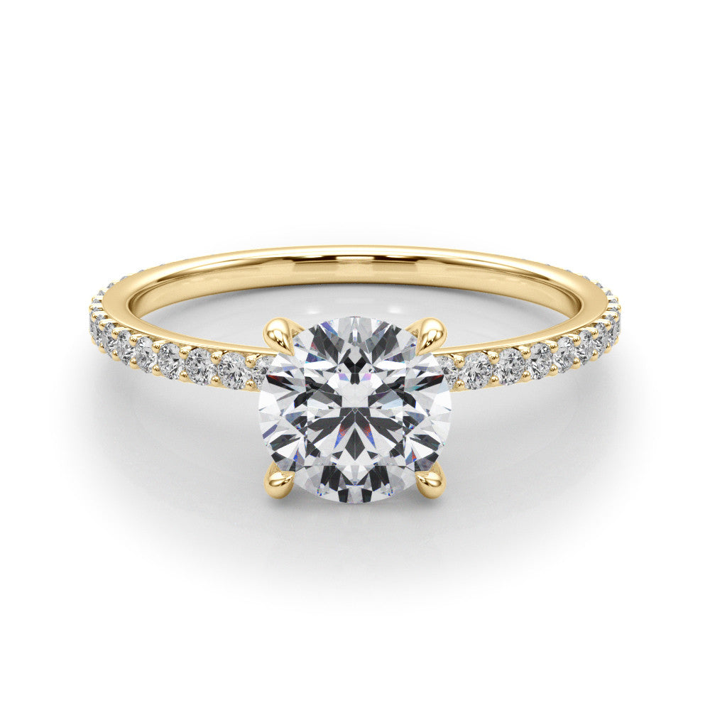 Lab-Created Diamond Single Row Hidden Halo Engagement Ring (1.32 ct. tw.)