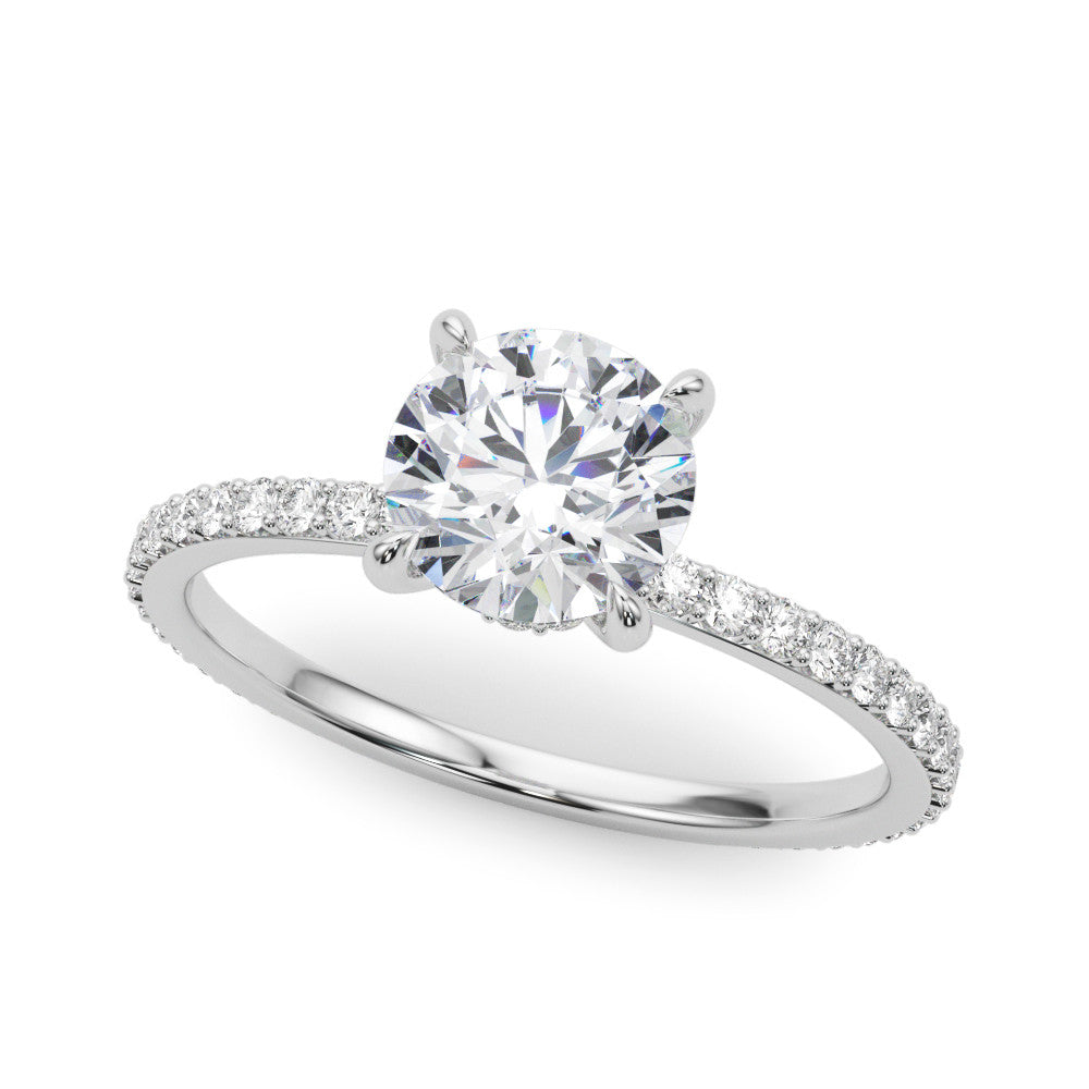 Lab-Created Diamond Single Row Hidden Halo Engagement Ring (1.32 ct. tw.)