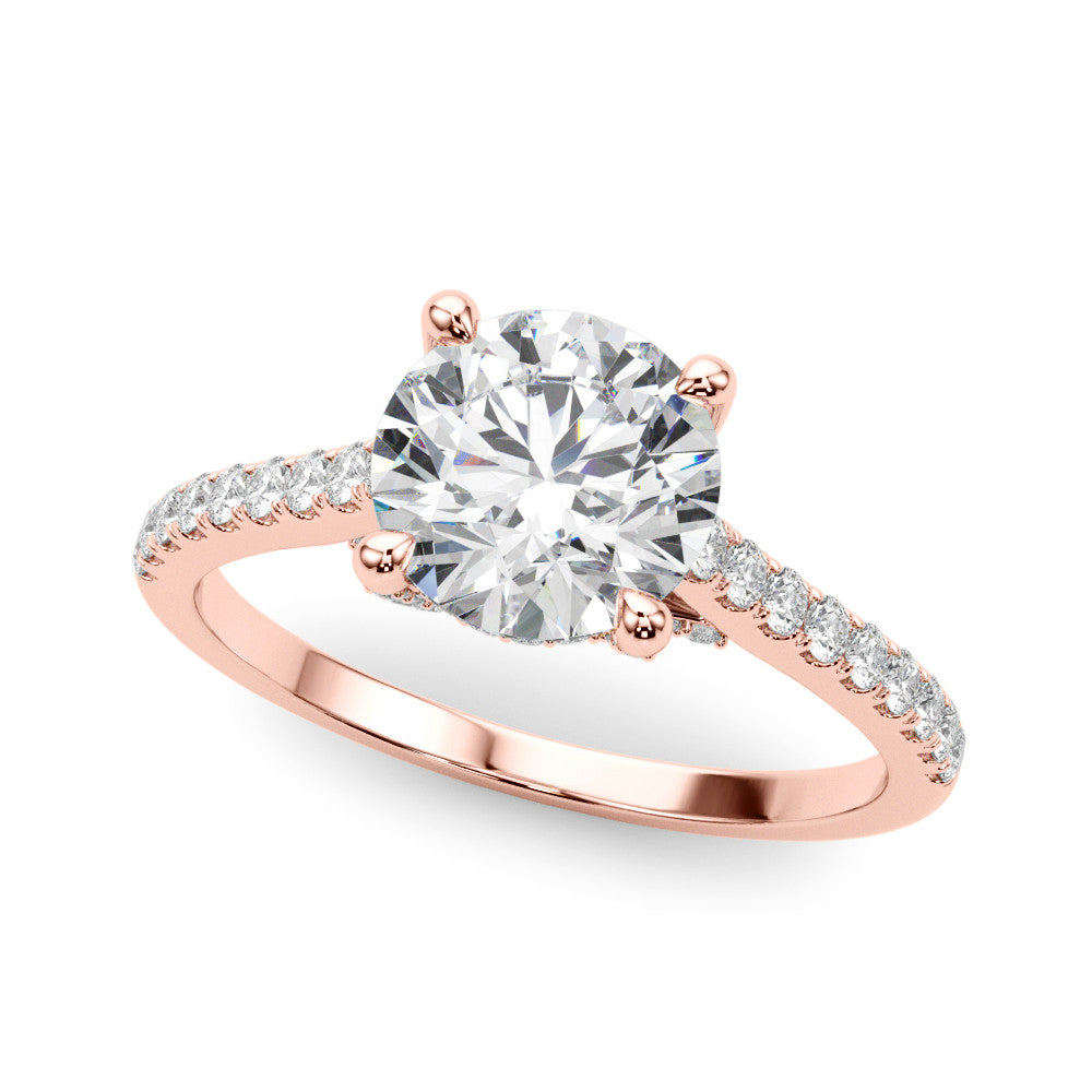 Lab-Created Diamond Single Row Hidden Halo Engagement Ring (1.35 ct. tw.)