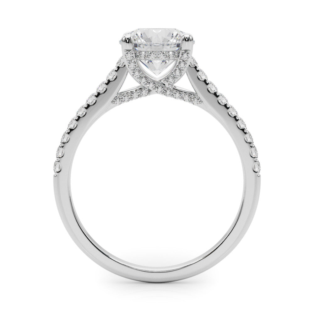 Lab-Created Diamond Single Row Hidden Halo Engagement Ring (1.35 ct. tw.)