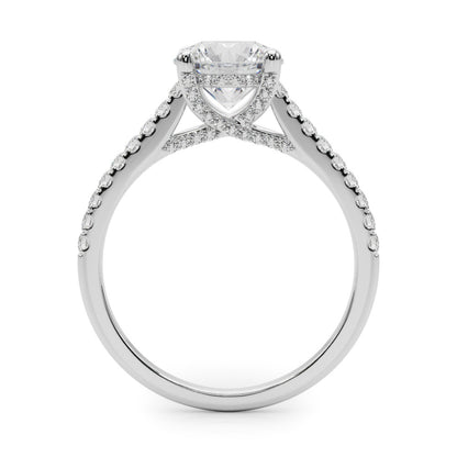 Lab-Created Diamond Single Row Hidden Halo Engagement Ring (1.35 ct. tw.)