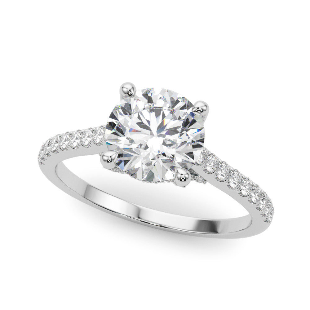 Lab-Created Diamond Single Row Hidden Halo Engagement Ring (1.35 ct. tw.)