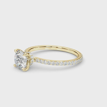 Lab-Created Diamond Single Row Hidden Halo Engagement Ring (1.32 ct. tw.)