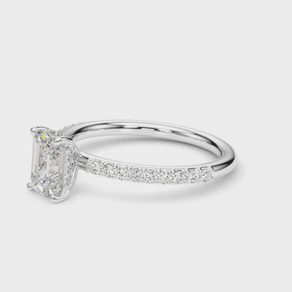 Vera Lab-Created Diamond Single Row Hidden Halo Engagement Ring (1.33 ct.)