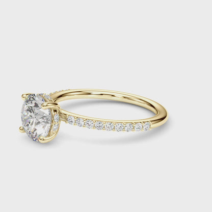 Lab-Created Diamond Single Row Hidden Halo Ring (1.30 ct. tw.)