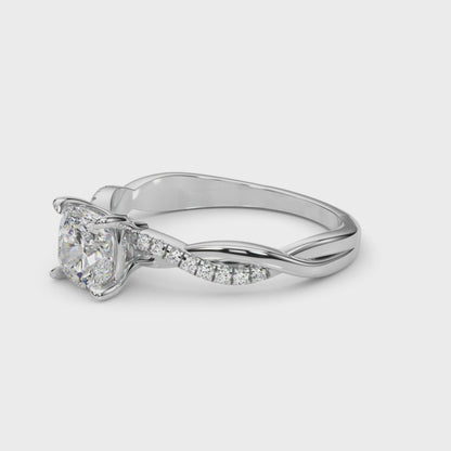 Round Cut Lab-Created Diamond Single Twisted Row Ring (1.10 ct. tw.)