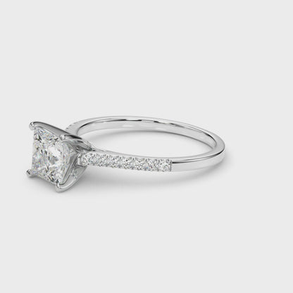 Princess Cut Lab-Created Diamond Single Row Engagement Ring (1.10 ct. tw.)