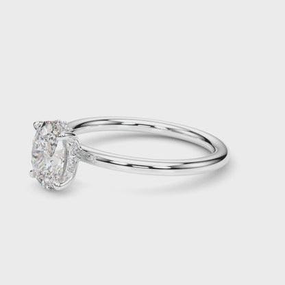 Emery - Oval Cut Lab-Created Diamond Hidden Halo Solitaire Engagement Ring (1.05 ct. tw.)