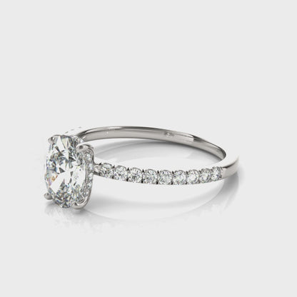 Emery Elise - Oval Cut Lab-Created Diamond Unseen Halo Ring (1.27 ct. tw.)