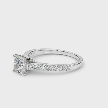 Cushion Cut Lab-Created Diamond Single Row Engagement Ring (1.35 ct. tw.)