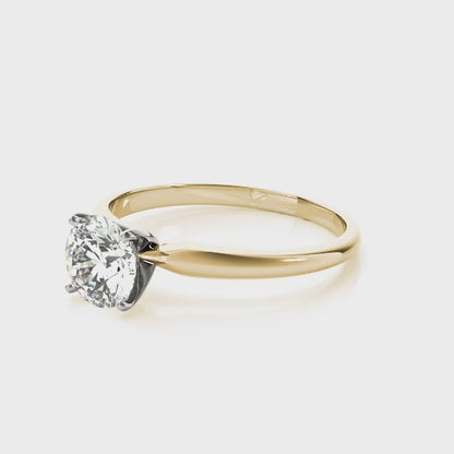 Rose  Lab-Created Diamond Solitaire Ring