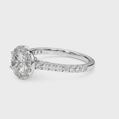 Ava - Round Lab-Created Diamond Halo Single Row Engagement Ring (1.33 CT. TW.)