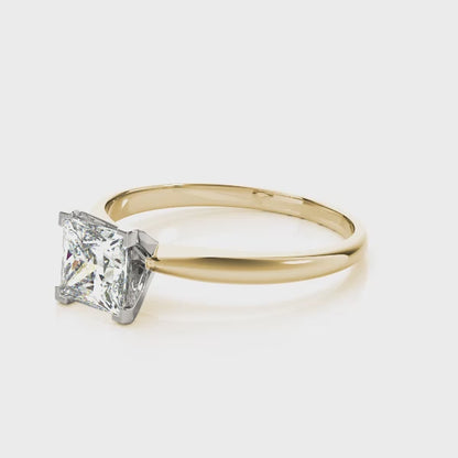 Princess Cut Lab-Created Diamond Solitaire Engagement Ring