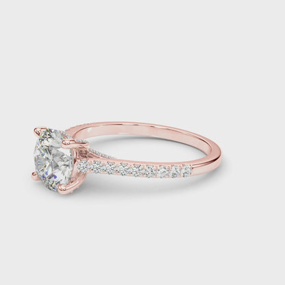 Lab-Created Diamond Single Row Hidden Halo Engagement Ring (1.35 ct. tw.)