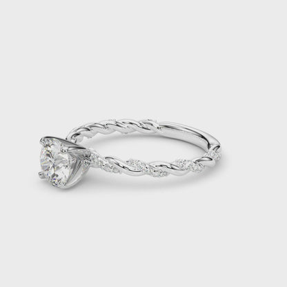 Lab-Created Diamond Single Row twisted style Engagement Ring (1.19 ct. tw.)