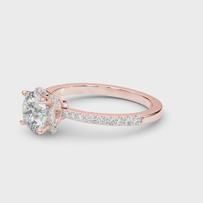 Flora Lab-Created Diamond Single Row Halo Ring (1.22 ct. tw.)