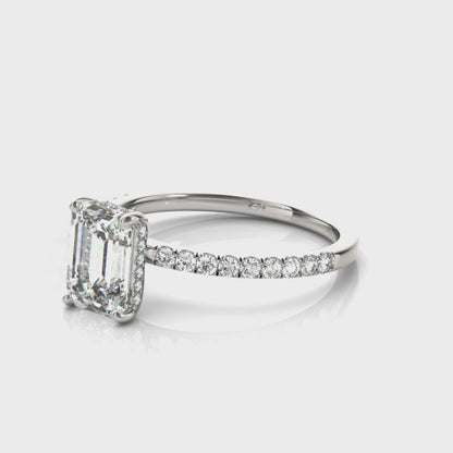 Emery Lab-Created Diamond Single Row Hidden Halo Engagement Ring (1.27 ct.)